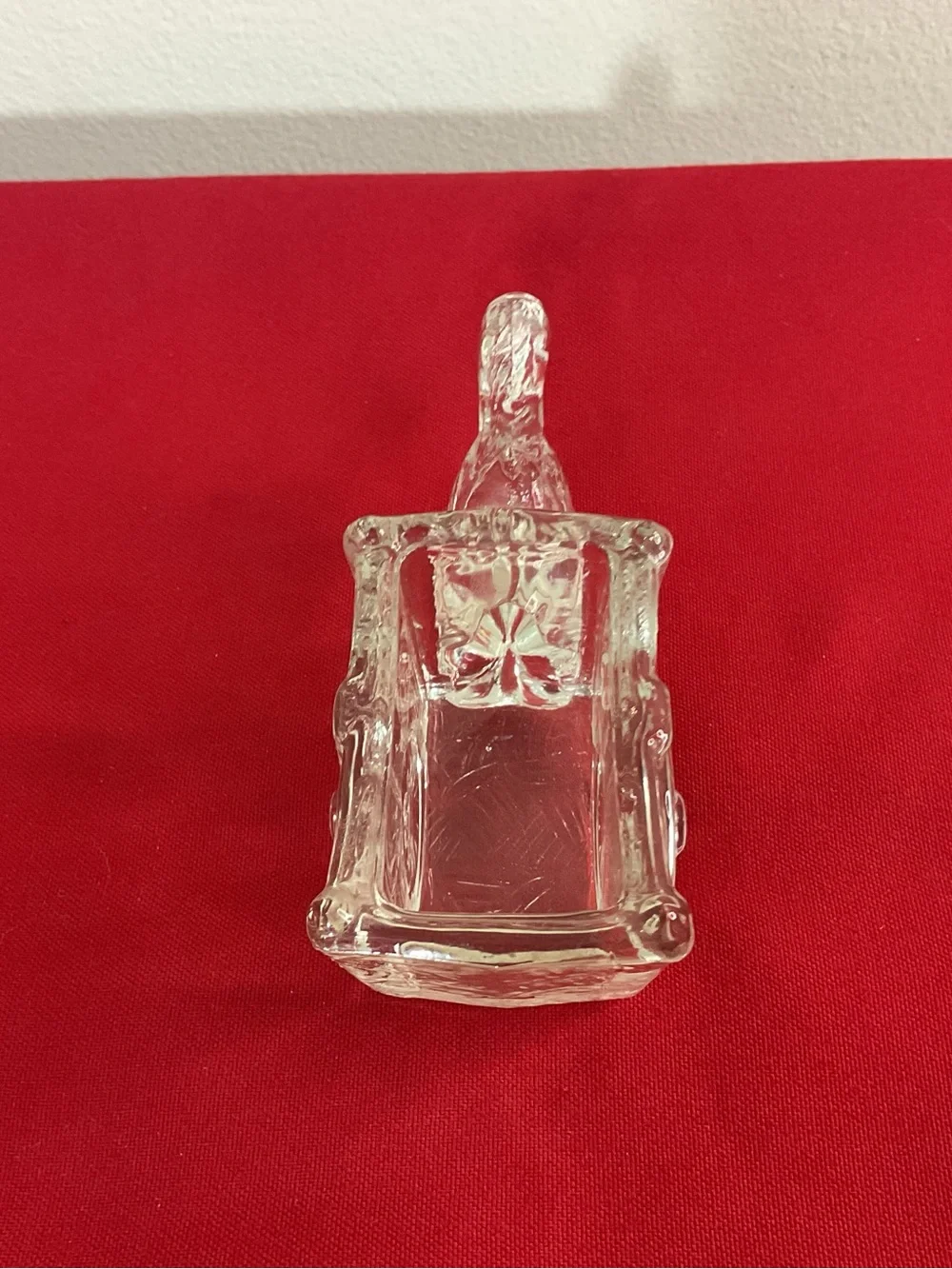 Vintage K.R. Haley Knox Glass Horse & Cart Clear Glass Candy Nut Trinket Dish